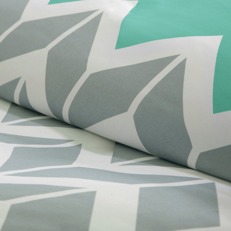 Teal and Gray Microfiber Twin Reversible Comforter Set