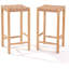 Ensemble de 2 tabourets de bar industriels de 26,4 po de hauteur - sièges en corde de papier kraft, pieds en bois d'hévéa et pieds réglables
