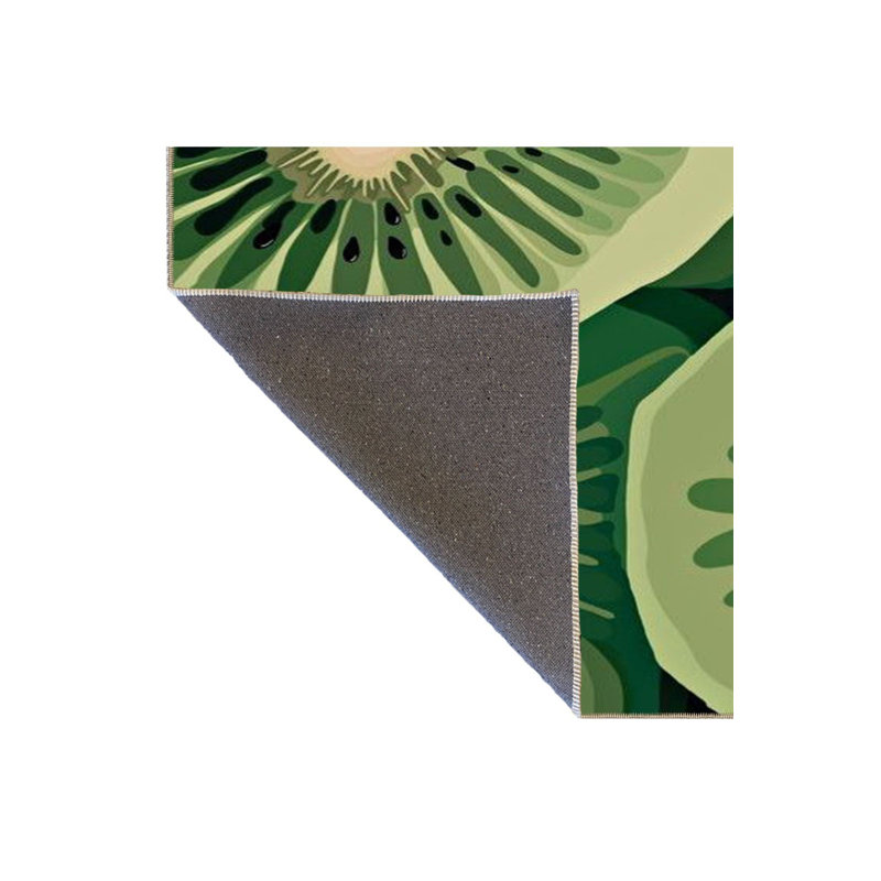 Tapis tissé à motif de fruits Kiwi lavable à la machine, Couvre-coussin carré de 3 pi 3 po inclus