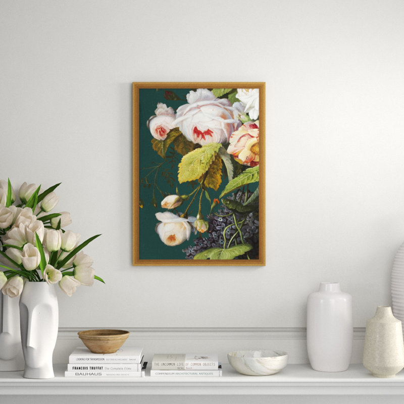 Baroque Bouquet 2' Framed Graphic Art Print on Glass