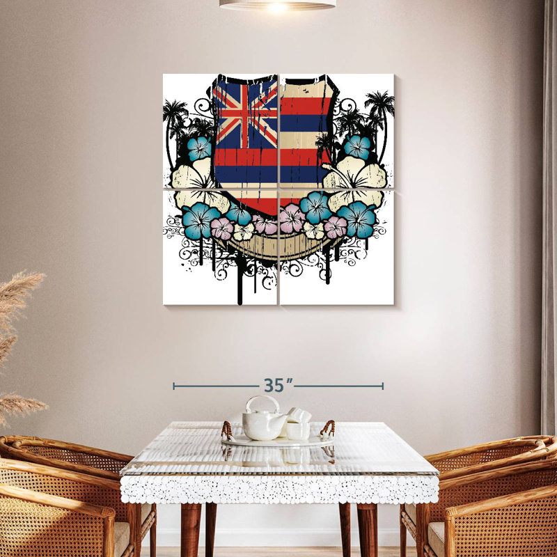 Borges Floral Hawaii Flag