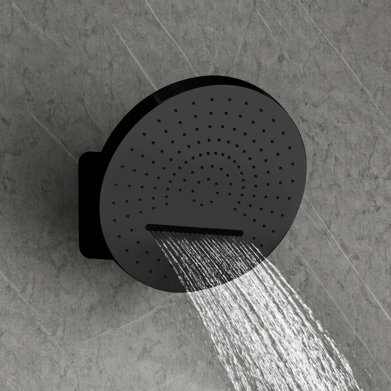 3 Way Waterfall & Rainfall Faucet Shower System, Matte Black