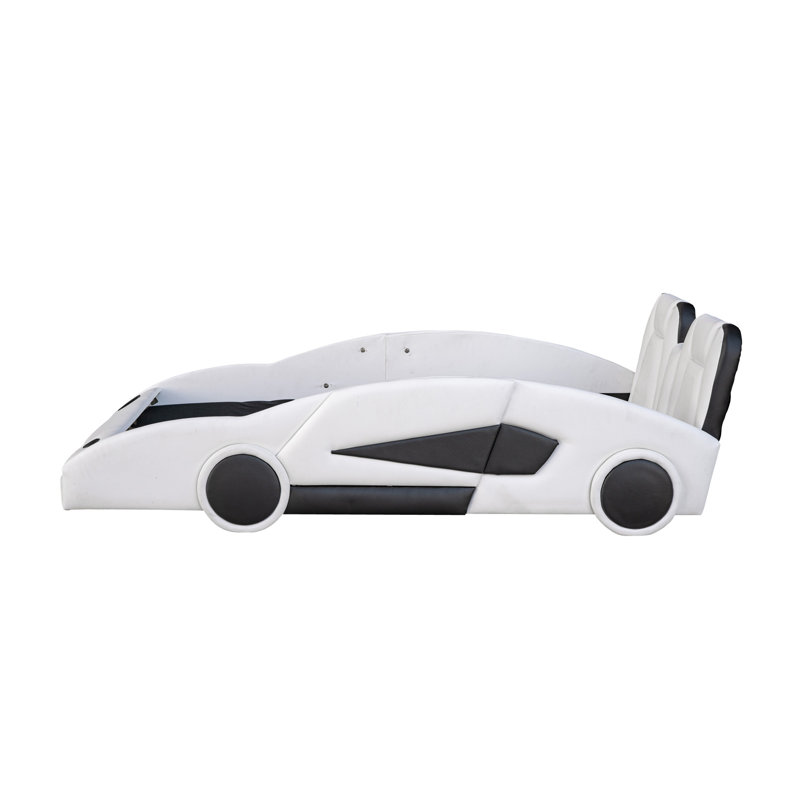 Lit plateforme avec roulettes Race, Blanc