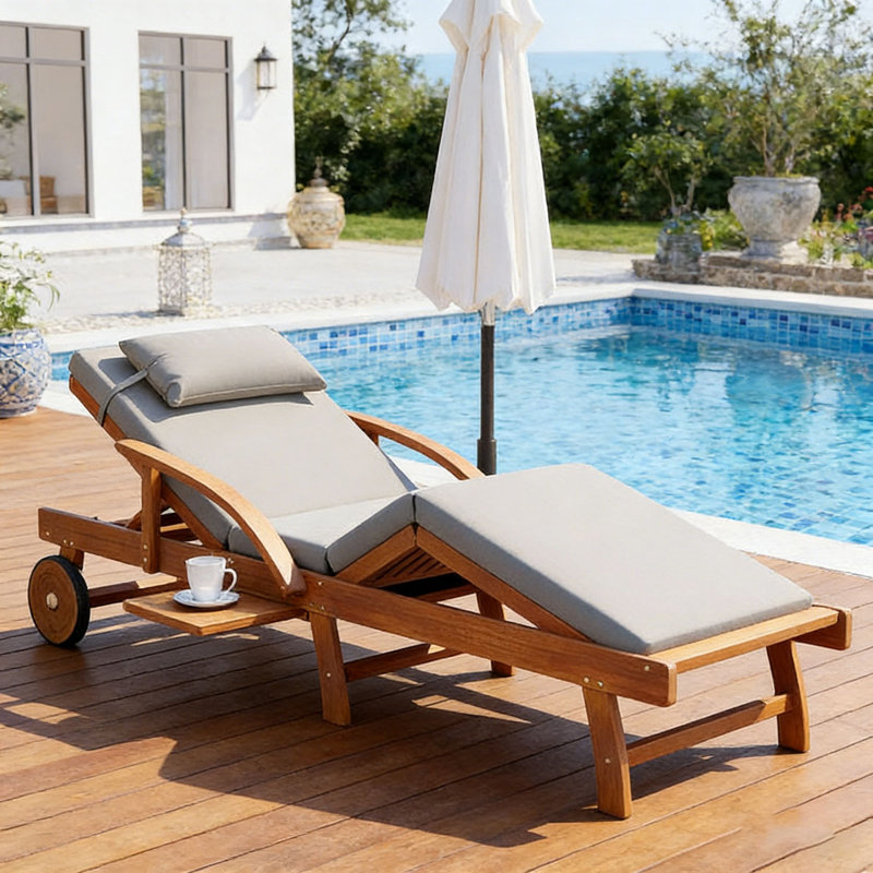 77.5" Outdoor Lounge Chairs, 1, Gray
