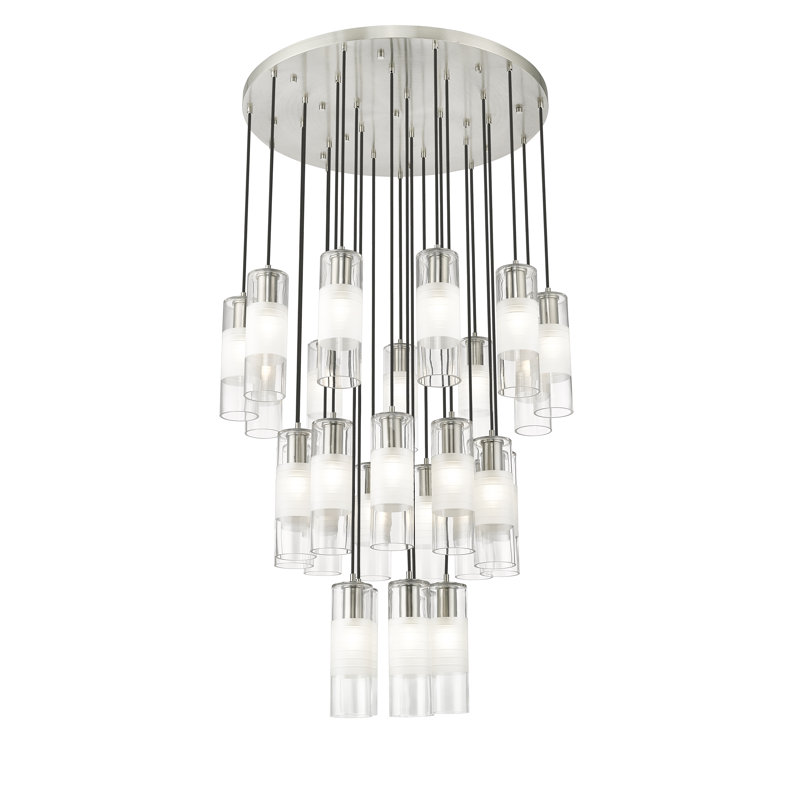 Lustre 27 lumières Premislao, Nickel brossé
