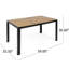 Élégante table de salle à manger - bois et fer, 59,3L x 35,5W 30H pouces, fabrication en fer à finition renversée, plateau de table
