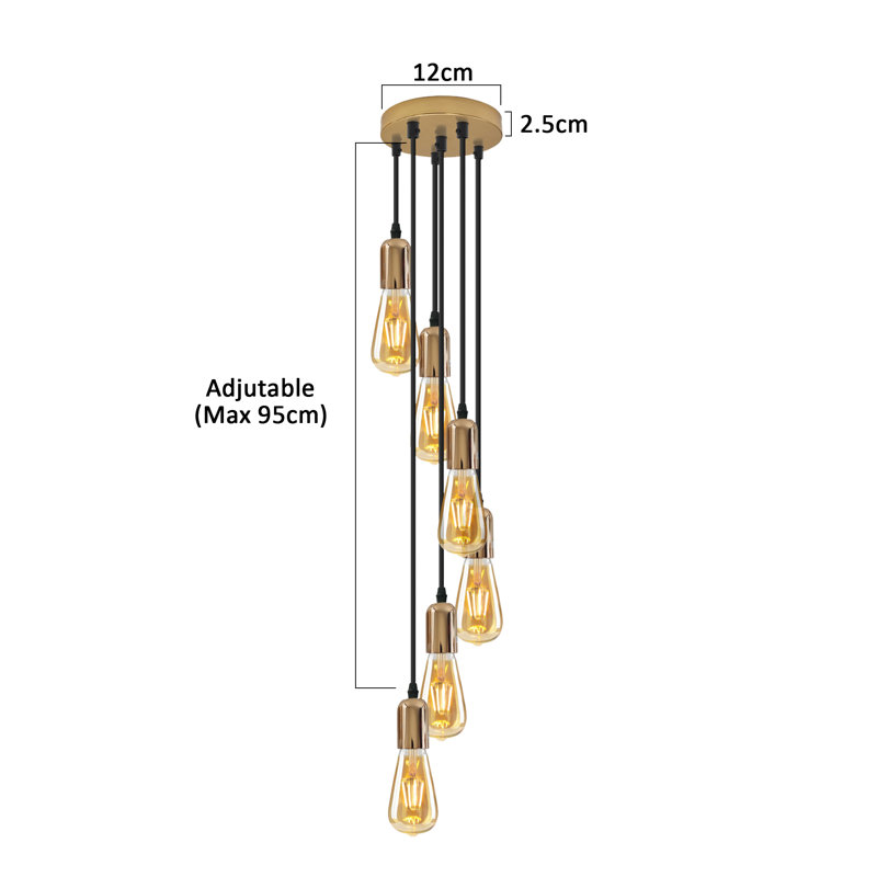 Armanda - Light French Gold Cluster Pendant, 6