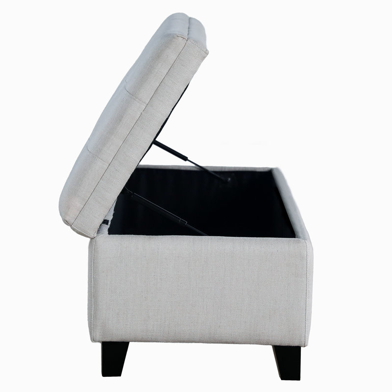 Banc de rangement en mélange de lin 51 po