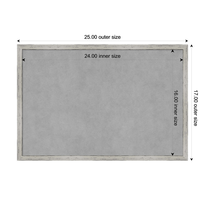 Tableau magnétique magnétique en métal, 17" H x 25" W x 1" D