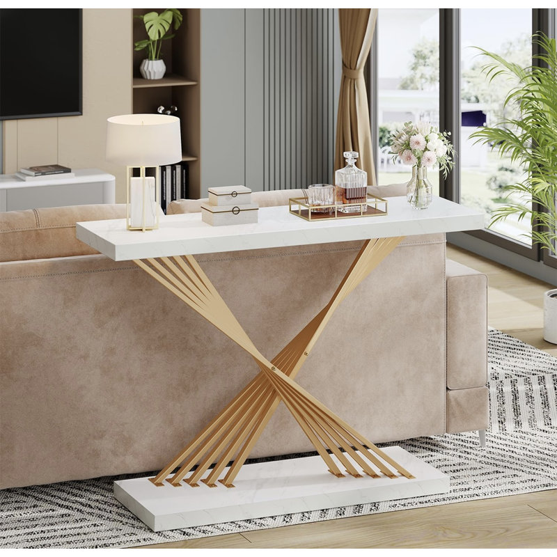 Gold Unique Style Entryway Console Table