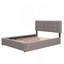 Lit plateforme tapissier avec 2 tiroirs et 1 lit gigogne simple TG, tissu de lin, grand lit - gris clair