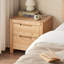 Table de chevet 2 tiroirs en bois massif Burlywood