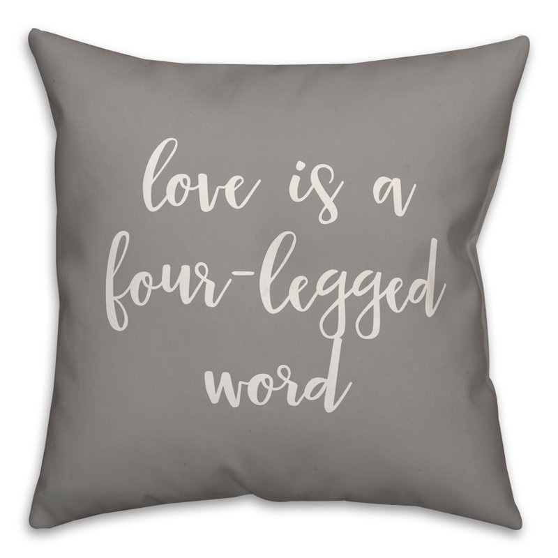  Coussin Love, Gris, Housse de coussin