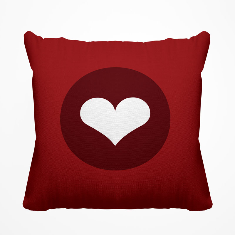 Housse et insert de coussin carré Sweet Love Heart, H 17 po x l 17 po, Rouge