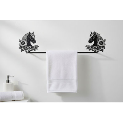 HORSE FLOWER TOWEL BAR