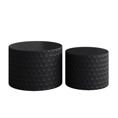 Nesting Coffee Table Set with Honeycomb Design