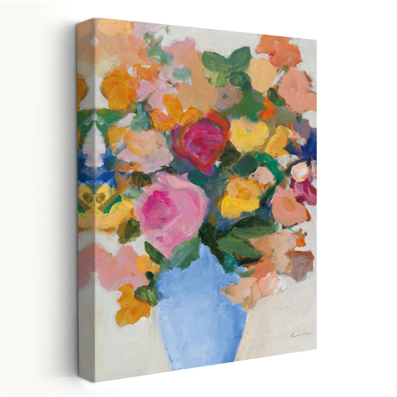 Summer Bounty - bouquet floral bleu, H 24 po x l 16 po