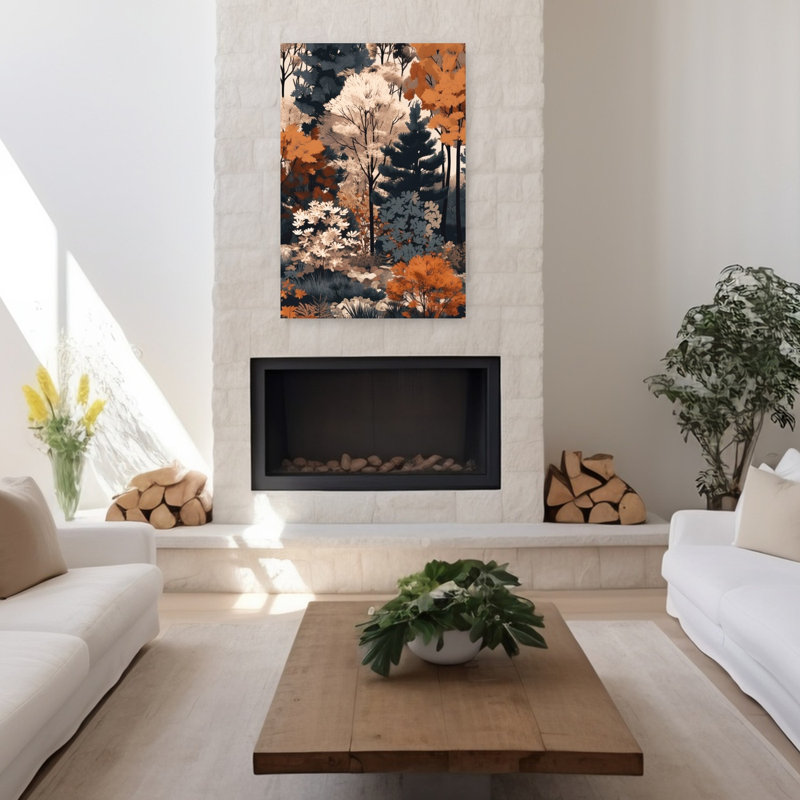 Art contemporain, paysage de forêt abstrait, H 48 po x l 32 po