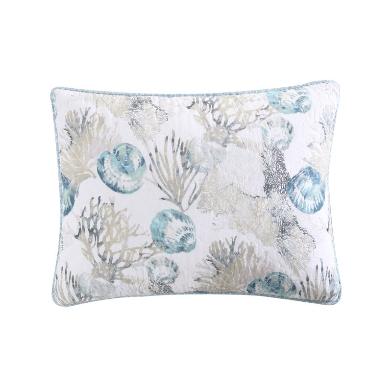 King Size Blue Cotton Reversible Quilt Set