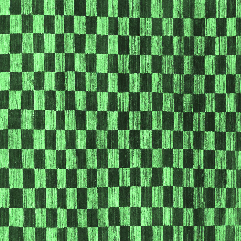 Washable Checkered Indoor Rug, Square 5'