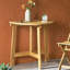 Table de bistro semi-ronde pliable en bois naturel de style chic