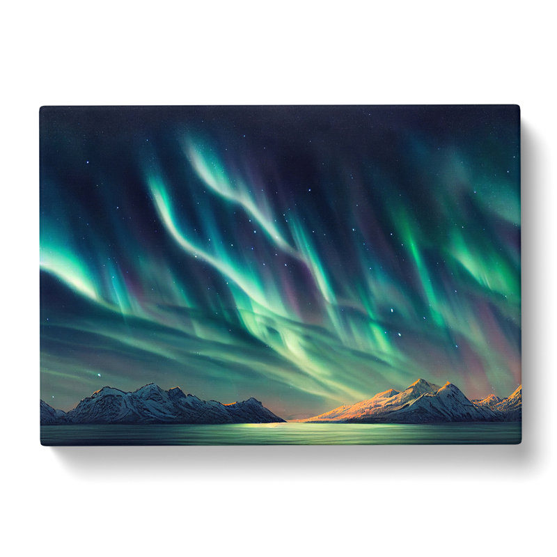 XXX-H1022-WF-6526X Overwhelming Northern Lights - Wrapped Canvas Print, 35cm H x 50cm W x 3cm D