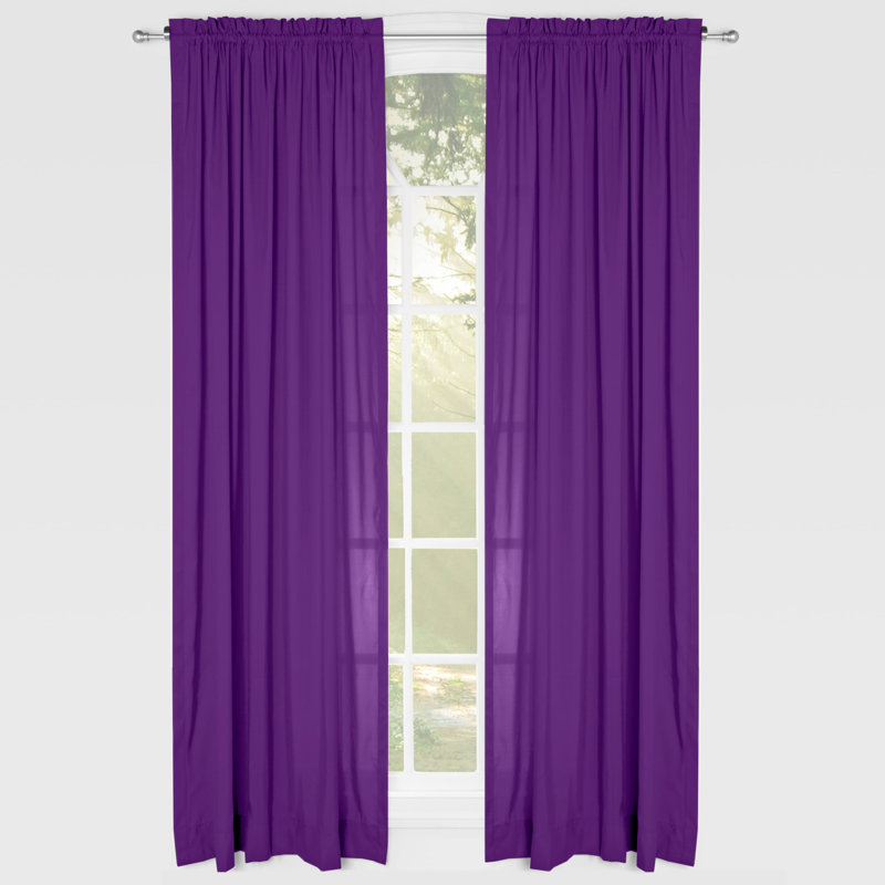 Semi Sheer Curtain Single Panel, Purple