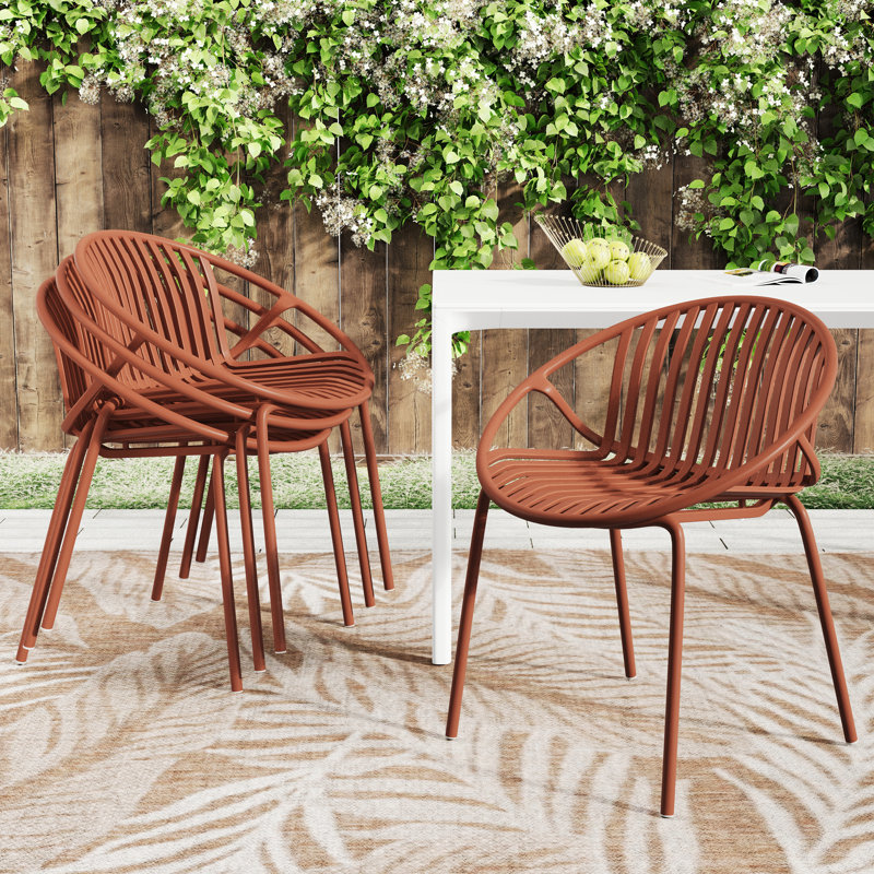 Chaises de salle à manger de patio, Orange
