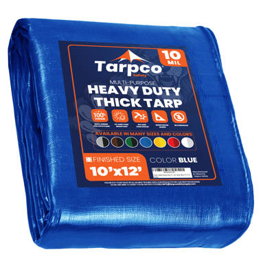 10'x12' Heavy Duty Tarp – Waterproof, 12mil Thick Tarp Cover - UV  Resistant, Rip & Tear Proof with Metal Grommets – Multipurpose Use for  Camping
