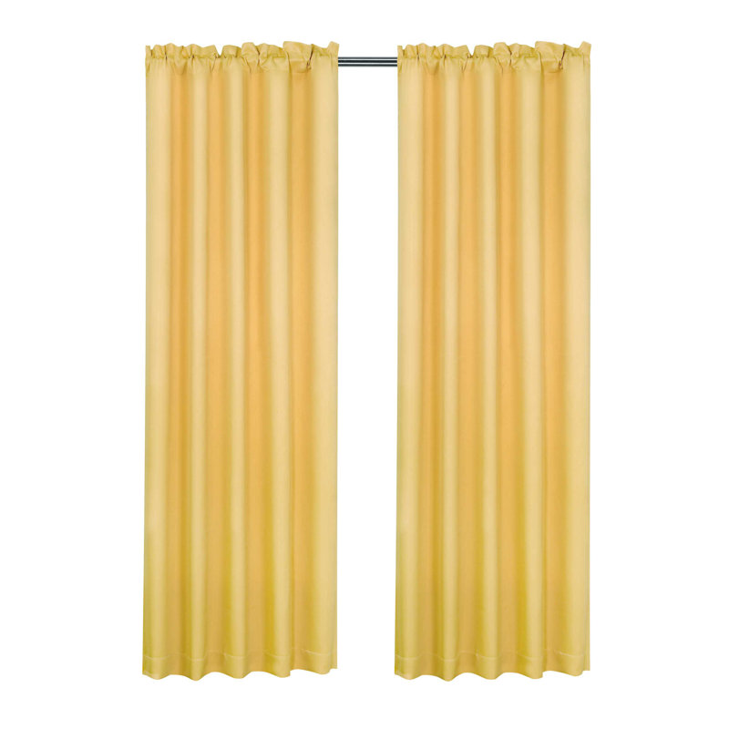 Paire de rideaux semi-transparents avec passe-tringle Wiegand, Jaune
