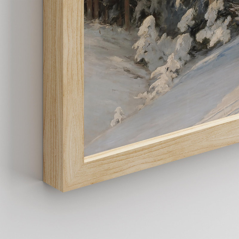 «Pin recouvert de neige» sur papier, H 10 po x l 8 po, Naturel