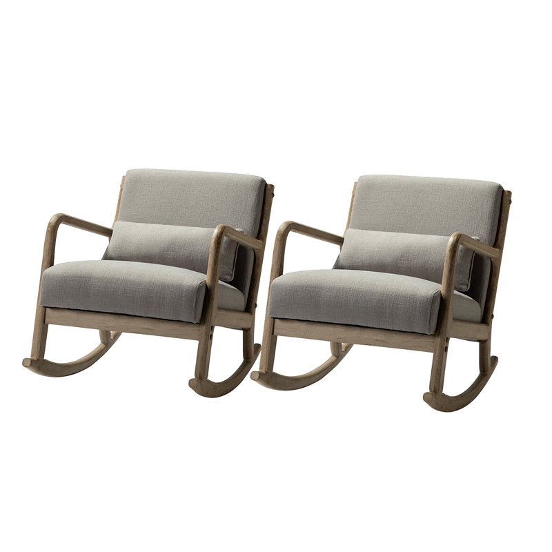 Collin Upholstered Rocking Chair, Pewter Velvet