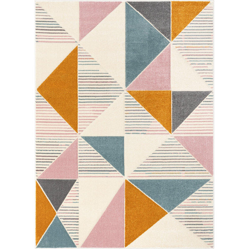 Astrid Geometric Synthetic Area Rug, Rectangle 120 x 160 cm