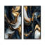 Marbre captivant doré et noir I - ensemble d'art mural abstrait vagues modernes 2 pièces-585308742-585308741-585308740