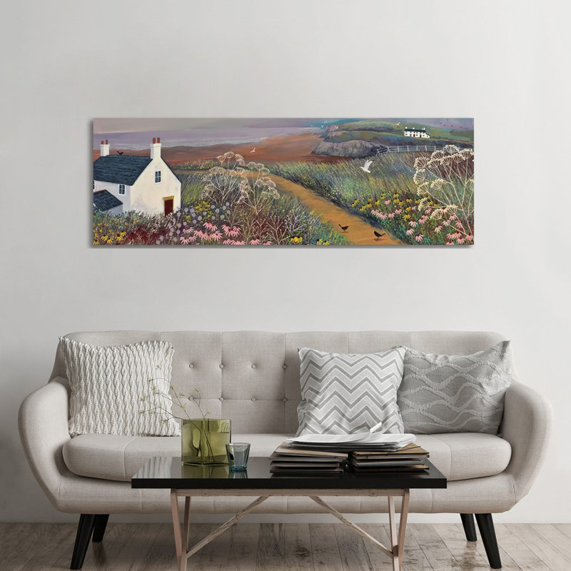 «Sea Mist» par Jo Grundy - reproduction d'art panoramique, Toile tendue, H 24 po x l 72 po x P 1,5 po