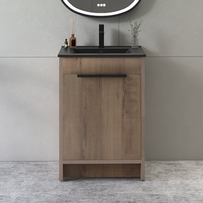 Meuble-lavabo sur pied 24 po avec lavabo en céramique
