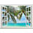 Natural Scenery View From White Window Wall Mural