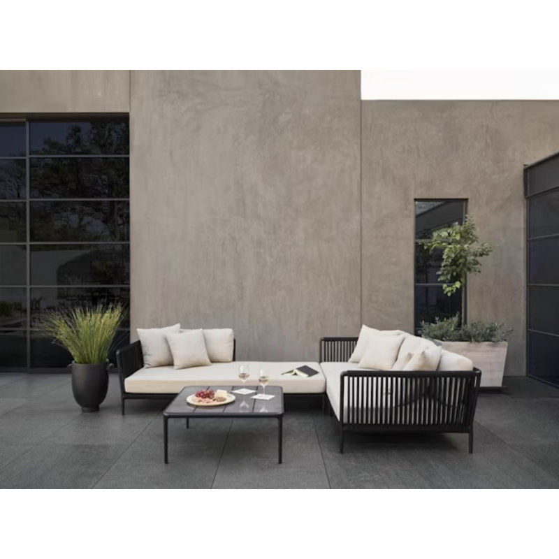 Otti Square Coffee Table, Black/Smoke