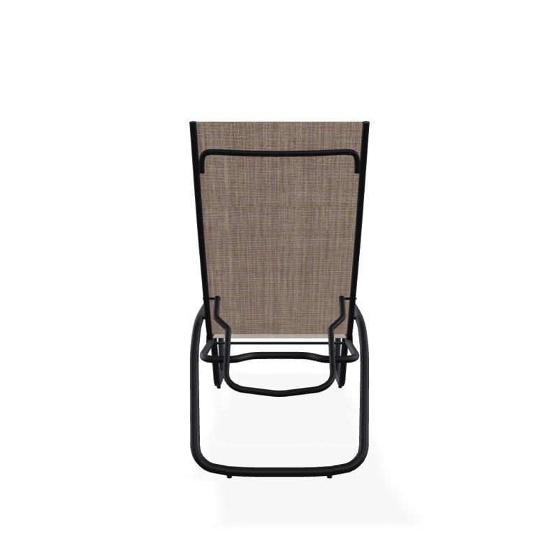 Outdoor Rust-Resistant Metal Chaise Lounge, Textured Black, Augustine Fennel Sunbrella®