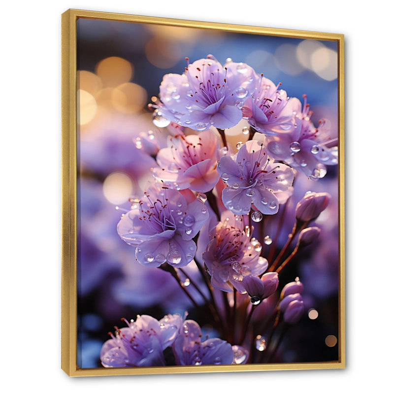 «Meadow Lavender Bliss II», impressions murales florales et botaniques, Cadre flottant doré, H 32 po x l 24 po x P 1 po