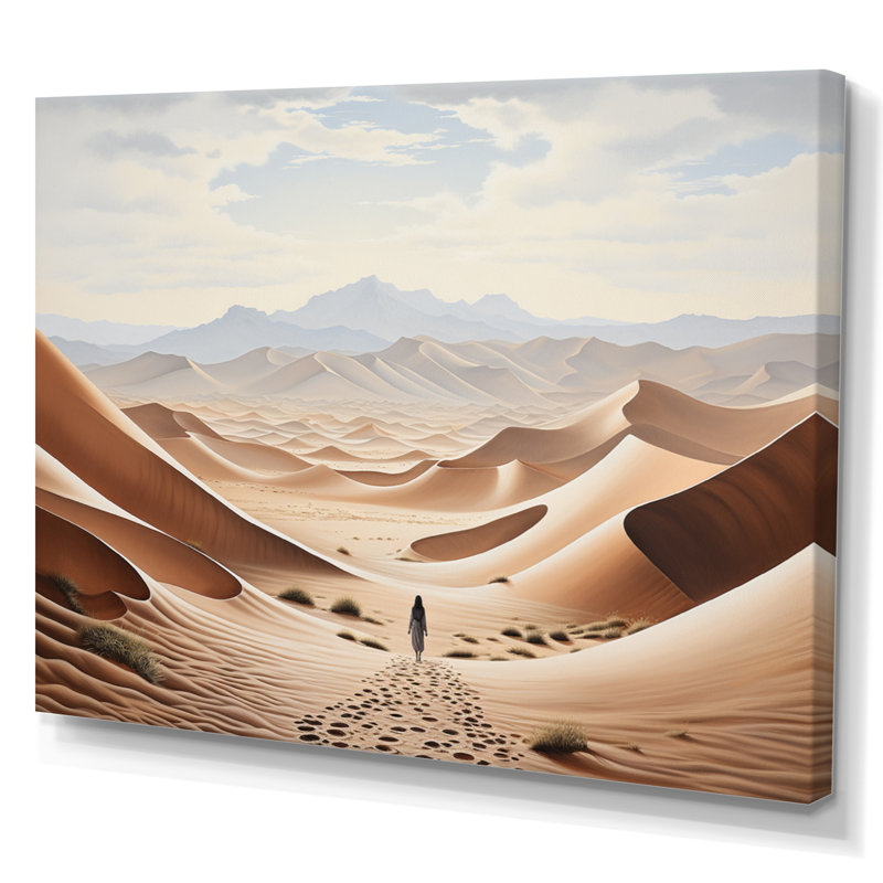 Dunes sahraouies beiges I - reproduction, Toile tendue, H 34 po x l 44 po x P 1,5 po