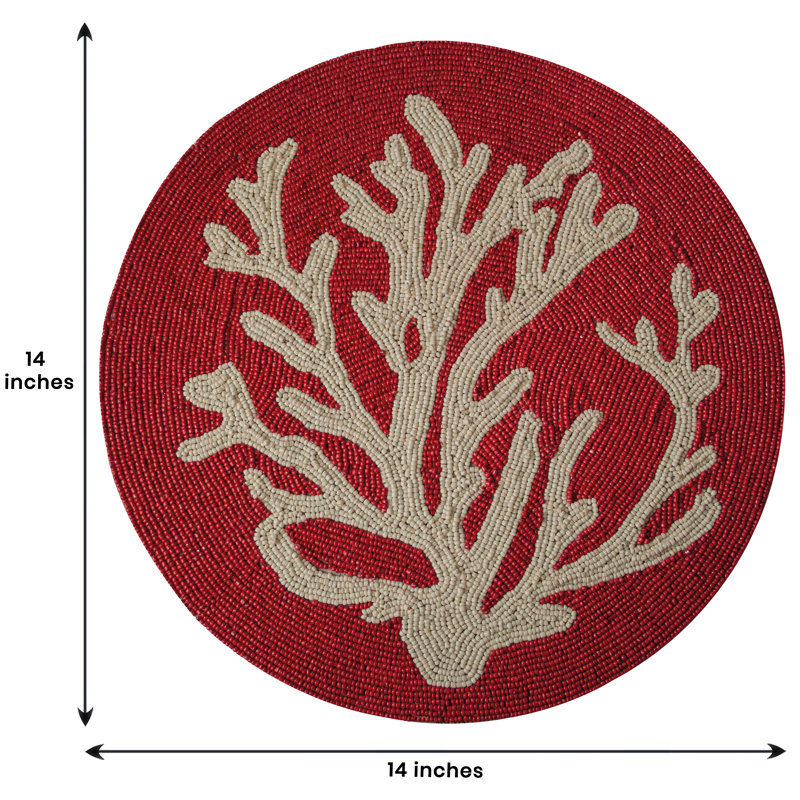 Ensemble de 2 napperons 14 po Cloverly, Rouge / Blanc