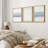 Geometric Line Blue Grunge Abstract Modern Neutral Pictures Frame Canvas 3 Piece Print Wall Art-90847618-90847617