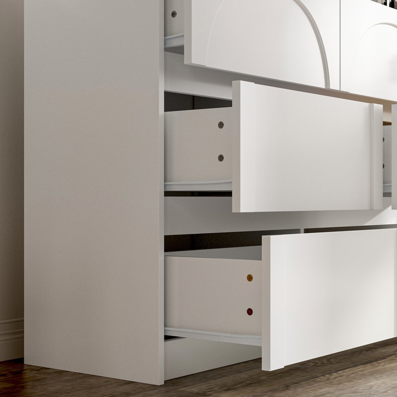 Commode 9 tiroirs Sallye, Blanc