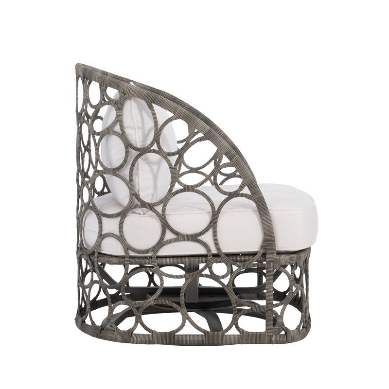 Bali Swivel Patio Chair with Cushions, Dove Gray, Light Grey Vinyl 6503-010