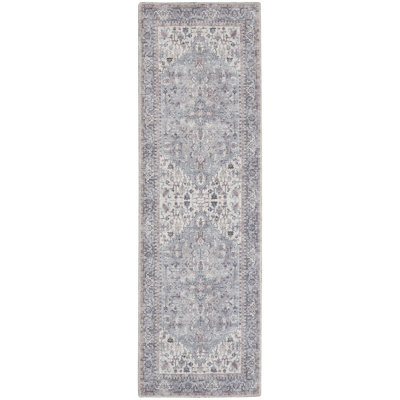 Machine Washable Oriental Gray Area Rug