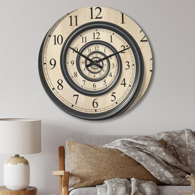 Wood Wall Clock - Time Spiral Analog
