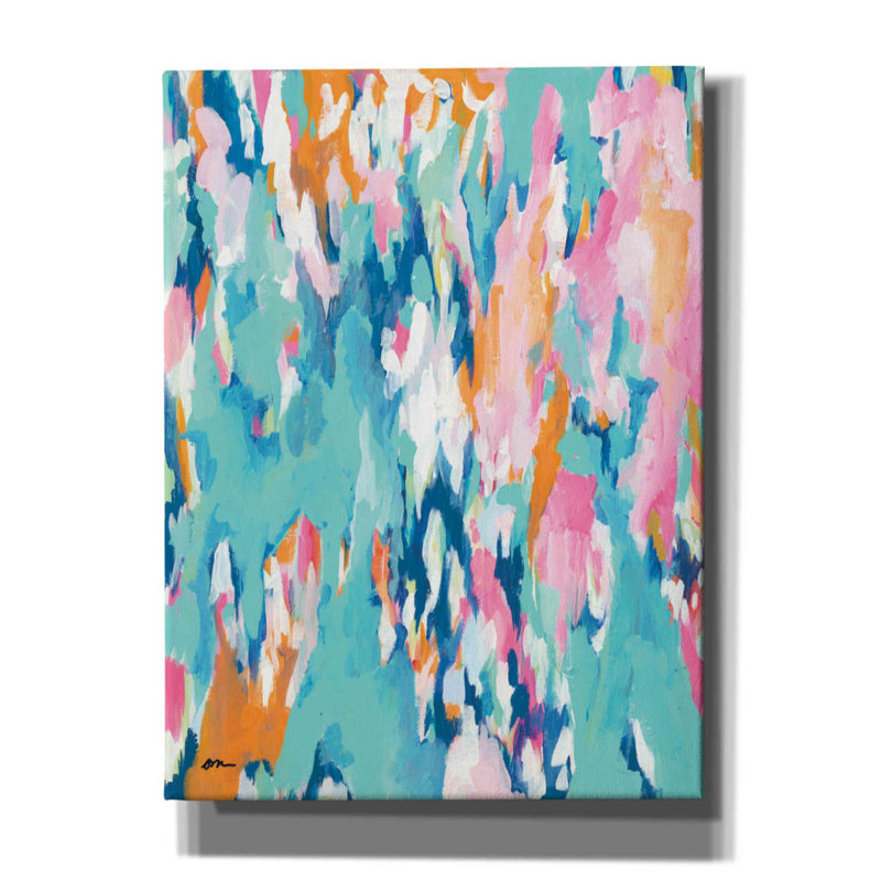 Abstract Aqua - Wrapped Canvas Print, 54" H x 40" W x 1.5" D