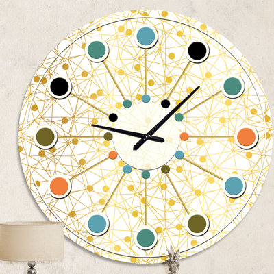 Golden Maze II - horloge murale moderne Mid-Century