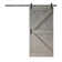 Paneled Wood and Metal K Series DIY Knotty Barn Door with Installation Hardware Kit